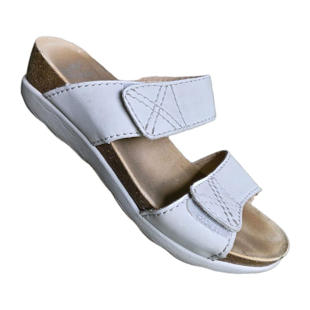 💥3/$50 Dansko White Leather Double-Strap Slide Sandals